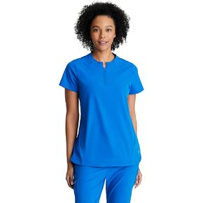 BARCO ONE Flux Scrub Top for Women - Knit Banded Collar Medical Top, 2 Pockets, 4-Way Stretch Women's Scrub Top