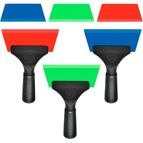 3 Pack Window Tint Squeegee, Small Squeegee with Non-Slip Handle, Car Window Tint Kit with 3 Pcs Squeegee Replacement Rubber Blade, Small Squeegee for Auto, Car, Tile, Glass, Mirror, Shower