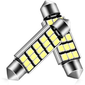4 قطع 42 مم 3014 شرائح LED لمبات LED، مصابيح LED مزدوجة المدببة لسقف القراءة مصابيح خالية من الأخطاء، لمصابيح LED الداخلية لخريطة القبة (أبيض) in Kuwait