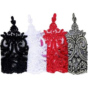 Lace Gloves, Opera Gloves, Fingerless Gloves for Women, Lady Short Lace Embroidered Fingerless Wrist Gloves Wedding