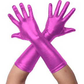14'' Men's and Women's Shiny Metallic Spandex Opera Party Costume Gloves