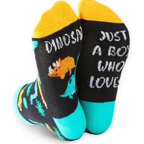 Gifts For Animals Lover - Funny Dinosaur Gifts For Boys Girls Kids - Boys Dinosaur Gifts Socks Birthday Gift for 6 8 Year Old Boy Girl - Just A Boy Who Loves Dinosaur in Kuwait