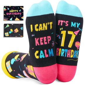 HAPPYPOP 17th Birthday Gifts Socks Ideas - Gifts for 17 Year Old Teenage Girls Boys, 17th Birthday Presents for Teens Age 17