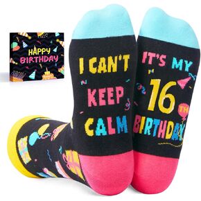 HAPPYPOP 16th Birthday Gifts Socks Ideas - Gifts for 16 Year Old Teenage Girls Boys, 16th Birthday Presents for Teens Age 16