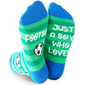 Kids Soccer Socks - Boys Soccer Gifts Socks Birthday Gift for 7-12 Year Old Boy - Gifts For Soccer Lover Players - Soccer Crazy Silly Funny Socks For Boys Kids in Kuwait