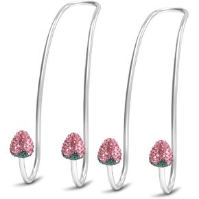 Guoord Pink Car Accessories for Women, 2 Pcs Hot Pink Car Decor Hooks for Purses and Bags, Durable Backseat Holder, Strawberry Purse Hook Hangers, Storage Universal for SUV Truck & Van
