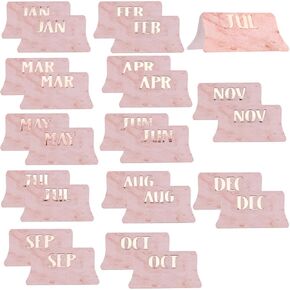 AIEX 72Pcs Monthly Tabs Calendar Stickers, Monthly Calendar Stickers Tabs Adhesive Index Tabs for Planners, Journal, Notebook, Agendas and Organizers, Office and Sturdy (Pink)