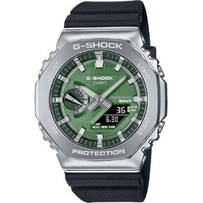 G-Shock Casio G-Steel Solar Connected Green Dial Black Resin Strap Watch - GBM2100A-1A3
