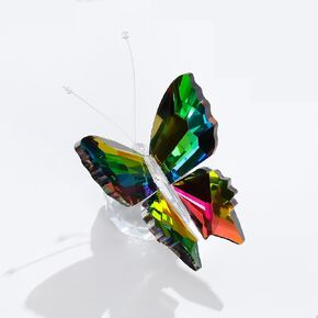 Qianwei Crystal Butterfly Gifts for Women Colorful - Handmade Butterfly Glass Animals Collectible Figurines Crystal Office Desk Table Home Decor Paperweight