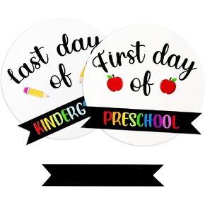 First and Last Day of School Board, First Day of School Board Double Sided Back to School Board for Kids, 1st Day of Preschool Kindergarten Board Classroom Photo Props Back to School Party Supplies