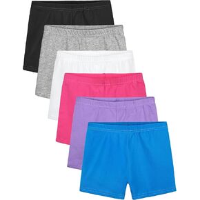 Ruisita 6 Pack Toddler and Girls Cotton Biker Shorts Kids Bike Cartwheel Shorts Safety Under Dress Dance Shorts