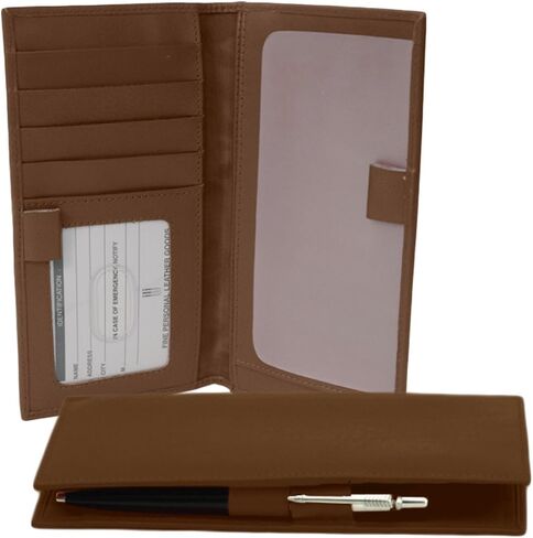 ili New York - Leather Checkbook Cover - Turquoise - Soft, Smooth Leather Checkbook Cover w/RFID Blocking Lining, ID Window, Cards Slots, & Pen Holder in Saudi Arabia