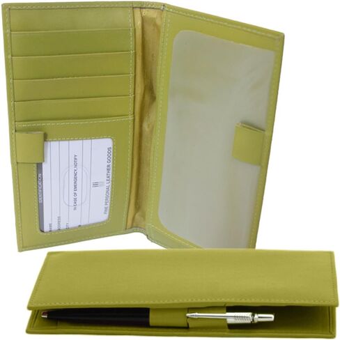 ili New York - Leather Checkbook Cover - Turquoise - Soft, Smooth Leather Checkbook Cover w/RFID Blocking Lining, ID Window, Cards Slots, & Pen Holder in Saudi Arabia