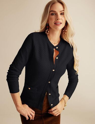 GRACE KARIN Womens 2024 Cardigan Sweaters Dressy Long Sleeve Button Down Sweater Jacket Open Front Sweater with Pockets in Saudi Arabia
