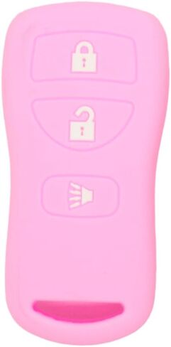 Silicone Cover Protector Case Holder Skin Jacket Compatible with NISSAN 3 Button Remote Key Fob CV2507 Purple in Kuwait