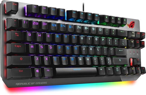 ASUS ROG Strix Scope NX TKL | 80% Gaming Mechanical Keyboard, ROG NX Red Linear Switches, Detachable Cable, Stealth Key, Aura Sync, Programmable Macros, Aluminum Top in Saudi Arabia