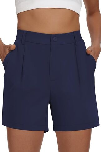 SMENG Women's Shorts Casual High Waisted Elastic Pleated 2024 Trendy Summer Shorts with Pockets in Saudi Arabia