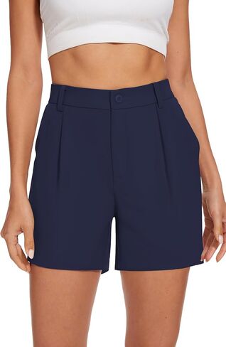 SMENG Women's Shorts Casual High Waisted Elastic Pleated 2024 Trendy Summer Shorts with Pockets in Saudi Arabia
