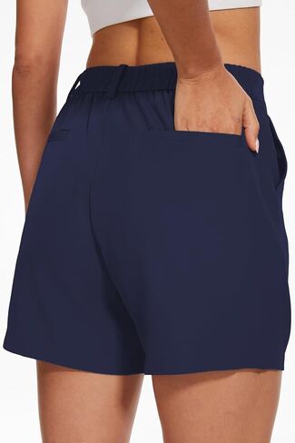 SMENG Women's Shorts Casual High Waisted Elastic Pleated 2024 Trendy Summer Shorts with Pockets in Saudi Arabia