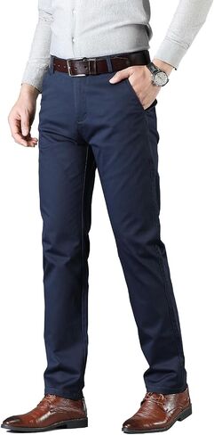DAVID.ANN Men's Flat Front Dress Pant Stretch Business Casual Trousers in Saudi Arabia
