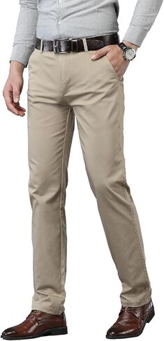 DAVID.ANN Men's Flat Front Dress Pant Stretch Business Casual Trousers in Saudi Arabia