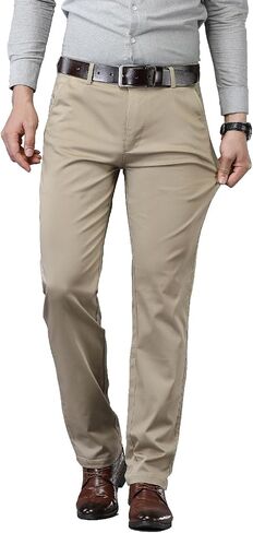 DAVID.ANN Men's Flat Front Dress Pant Stretch Business Casual Trousers in Saudi Arabia