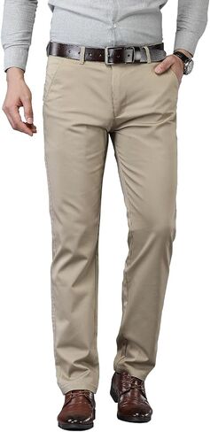 DAVID.ANN Men's Flat Front Dress Pant Stretch Business Casual Trousers in Saudi Arabia