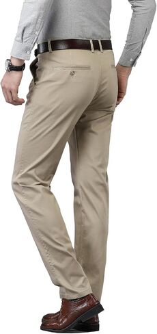 DAVID.ANN Men's Flat Front Dress Pant Stretch Business Casual Trousers in Saudi Arabia