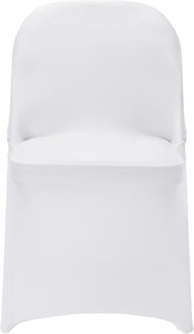 VEVOR White Stretch Spandex Chair Covers - 12 PCS, Folding Kitchen Chairs Cover, Universal Washable Slipcovers Protector, Removable Chair Seat Covers, for Wedding Party Dining Room Banquet Event in Saudi Arabia