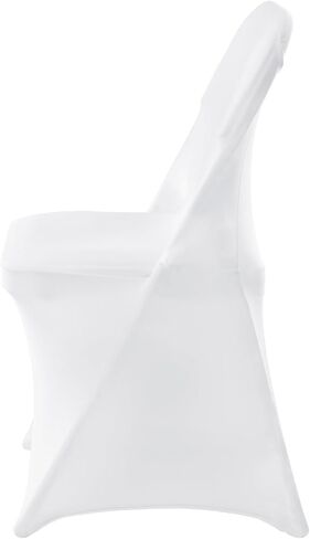 VEVOR White Stretch Spandex Chair Covers - 12 PCS, Folding Kitchen Chairs Cover, Universal Washable Slipcovers Protector, Removable Chair Seat Covers, for Wedding Party Dining Room Banquet Event in Saudi Arabia