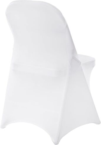 VEVOR White Stretch Spandex Chair Covers - 12 PCS, Folding Kitchen Chairs Cover, Universal Washable Slipcovers Protector, Removable Chair Seat Covers, for Wedding Party Dining Room Banquet Event in Saudi Arabia