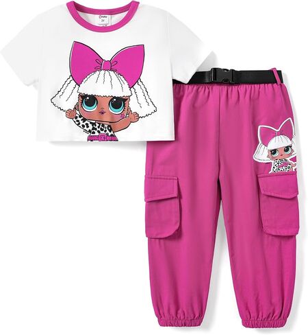 L.O.L. Surprise! Girls Clothes 2 Piece Outfits T-Shirt Top and Cargo with Pocket Pants Set in Saudi Arabia