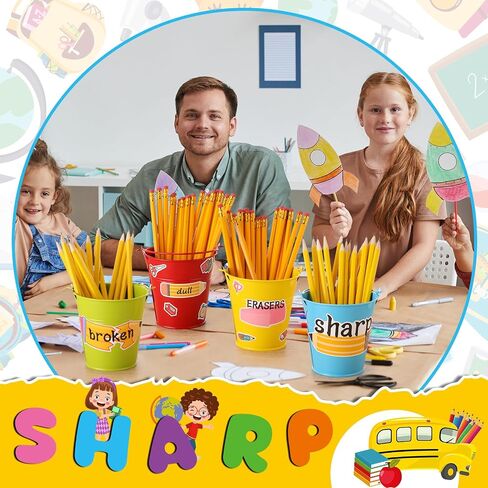 Mifoci 12 Sheets Sharp and Dull Pencil Sticker for Pencil Holders Pencil Organization Stickers Pencils Vinyl Sticker Set Back to School Teacher Stickers for Classroom Teacher Supplies in Saudi Arabia