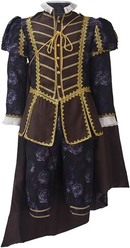 Victorian Rococo Costume Elizabethan Tudor Suits Mens Medieval Nobleman Outfit King Cosplay Halloween in Saudi Arabia