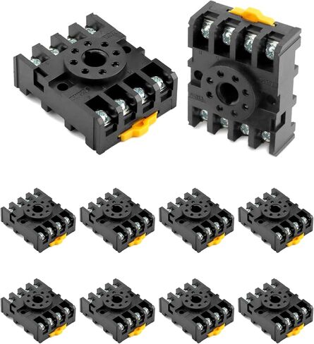 QWORK 8 Pins Relay Socket, 4 Pack 600 V 10 Amp Octal Socket with Pressure Clamp Screw for MK2P DPDT Power Relay in Saudi Arabia