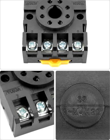 QWORK 8 Pins Relay Socket, 4 Pack 600 V 10 Amp Octal Socket with Pressure Clamp Screw for MK2P DPDT Power Relay in Saudi Arabia