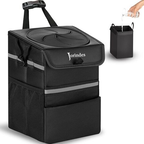 Car Trash Can with Lid and Storage Pockets,2-Gal Large Capacity Multipurpose Car Garbage Can,Car Garbage Bag Hanging with Strap, Car Trash Bin for Any Cars, Sedans, SUV's & Trucks in Saudi Arabia