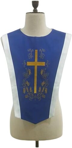 BLESSUME Unisex Church V Shape Choir Stole Collar with Cross in Kuwait