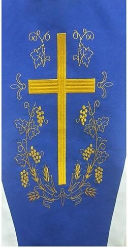 BLESSUME Unisex Church V Shape Choir Stole Collar with Cross in Kuwait