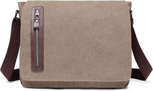Vintage Canvas Messenger Bag Unisex Shoulder Bag Canvas Satchel Cross Body College Work Satchel Briefcase for 14 Inch Laptop in Saudi Arabia