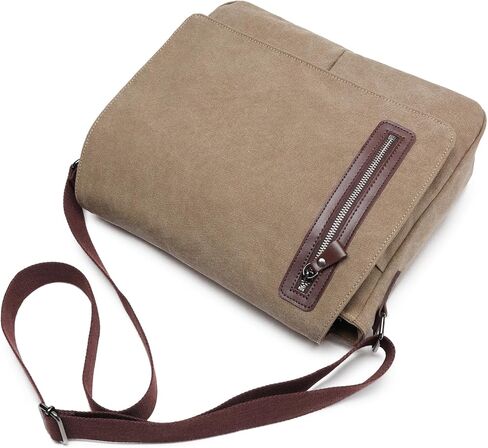 Vintage Canvas Messenger Bag Unisex Shoulder Bag Canvas Satchel Cross Body College Work Satchel Briefcase for 14 Inch Laptop in Saudi Arabia