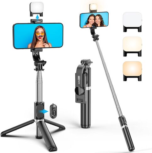 Selfie Stick Tripod, All in One Extendable & Portable iPhone Tripod Selfie Stick with Wireless Remote Compatible with iPhone 17 16 15 14 13 12 pro Xs Max, Galaxy Note10/S20/S10/OnePlus 9/9 PRO etc in Saudi Arabia