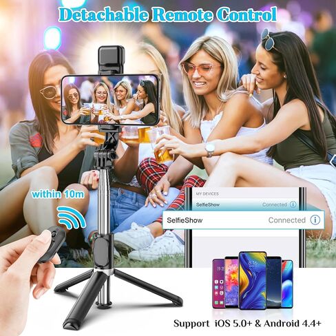 Selfie Stick Tripod, All in One Extendable & Portable iPhone Tripod Selfie Stick with Wireless Remote Compatible with iPhone 17 16 15 14 13 12 pro Xs Max, Galaxy Note10/S20/S10/OnePlus 9/9 PRO etc in Saudi Arabia