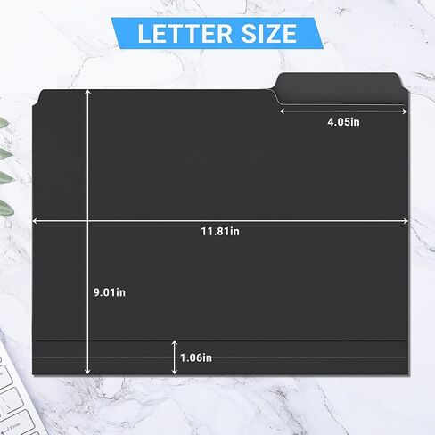 9 Pack Plastic Manila File Folder,3 Tab Heavy Duty File Folder with 1/3-Cut Tabs,Letter Size Poly Filing Folder,Durable Document Organizer for Office Home School, 8.5 x 11 Inches in Saudi Arabia