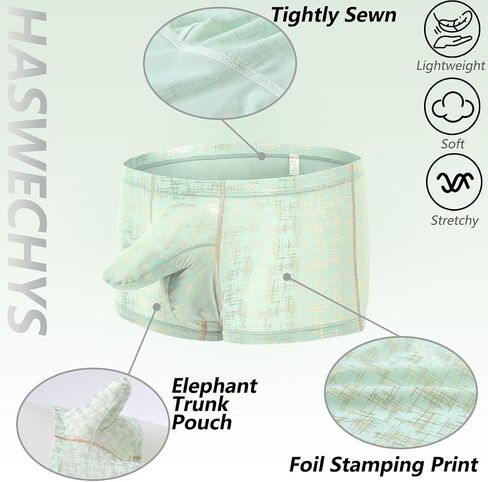 Men's Elephant Trunk Boxer Briefs Bulge Enhancing Pouch Foil Stamping Print Underwears in Saudi Arabia