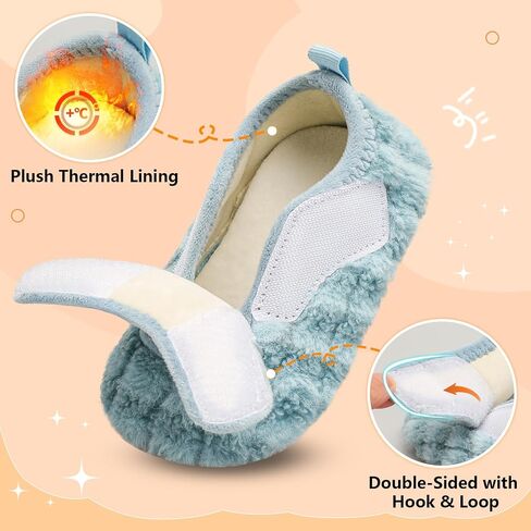 BARERUN Toddler Slippers Boys Girls House Shoes Warm Kids Slippers With Non-Slip Rubber Sole Fuzzy Cozy Walking Shoes Indoor/Outdoor in Saudi Arabia