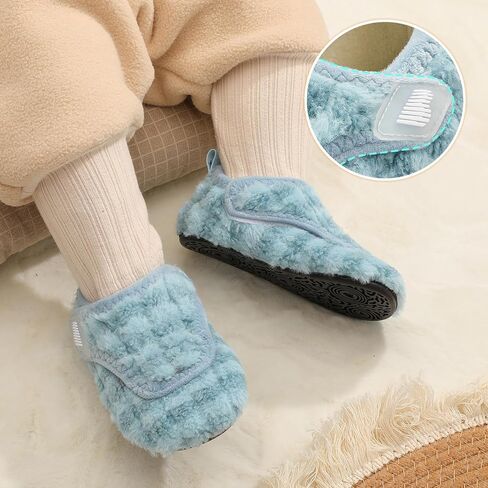 BARERUN Toddler Slippers Boys Girls House Shoes Warm Kids Slippers With Non-Slip Rubber Sole Fuzzy Cozy Walking Shoes Indoor/Outdoor in Saudi Arabia