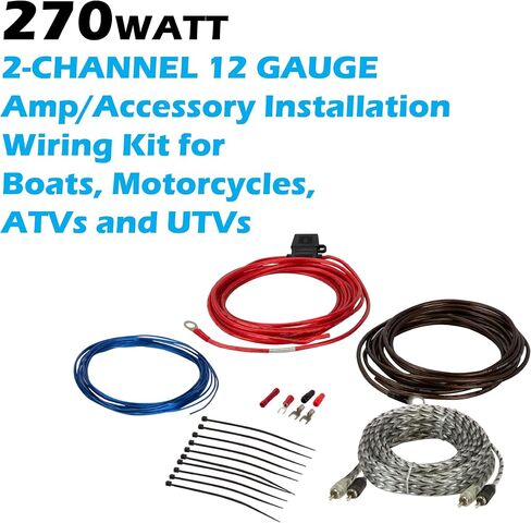 Scosche Install Centric ICAK44 True 4 Gauge Hybrid OFC 4-Channel High Current Amplifier Wiring Kit مجموعة كاملة للسيارة Amp Kit زوج ملتوي من كابلات الصوت، حامل الصمامات في الخط in Kuwait