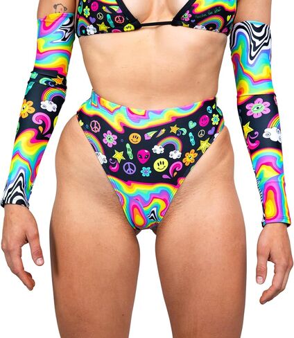 Freedom Rave Wear - Brazilian Bottoms: Trendy High Waist Festival Thongs in Saudi Arabia