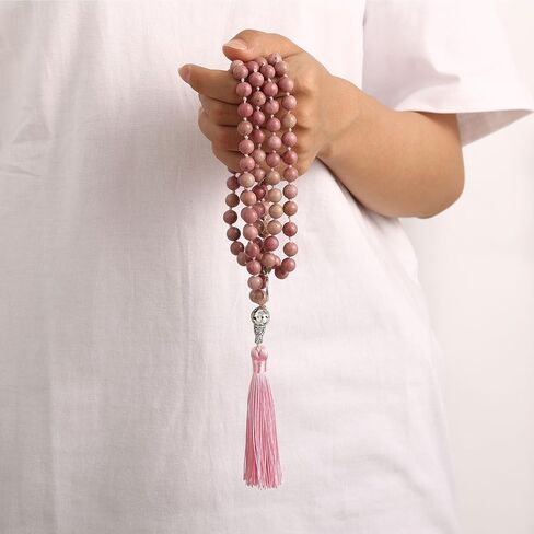 108 Mala Prayer Beads Wrap Necklace with Long Tassel Boho Necklace for Women Amazonite Bead Bracelet with Spiritual Tree of Life Pendant 108 Beads Necklace for Meditation in Saudi Arabia